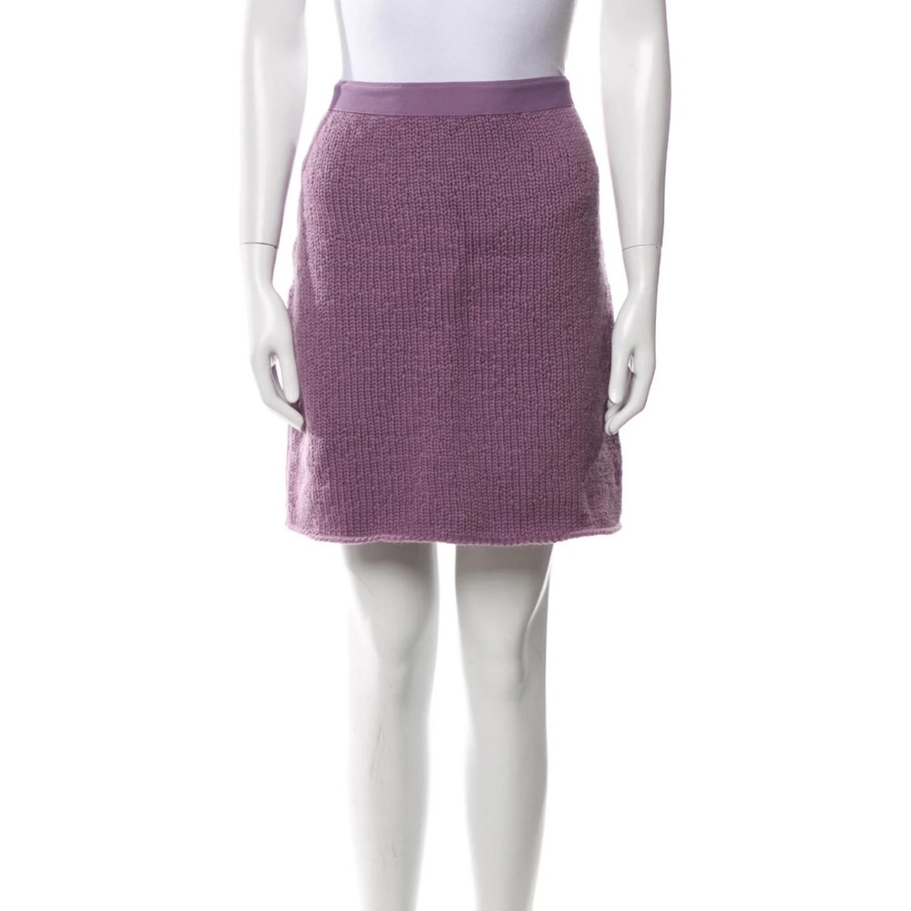 Bottega Veneta Purple Wool Mini Skirt